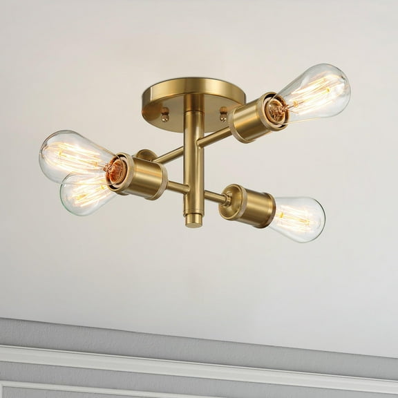 Lighting Fixtures Ephemeral Four Lights Semi Flush Mount Retro Hallway Kitchen Bedroom Living Room Ceiling Pendant 11"W × 6.5"H,Table Lamps