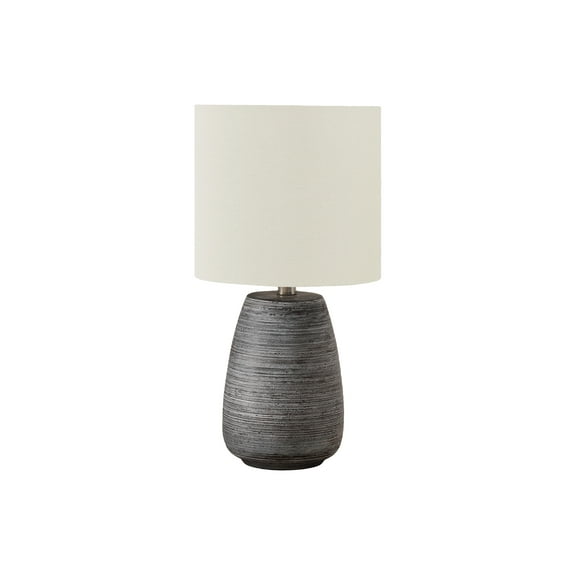 Lighting Fixtures Lighting, 19"h, Table Lamp, Grey Ceramic, Ivory / Cream Shade, Contemporary,Table Lamps