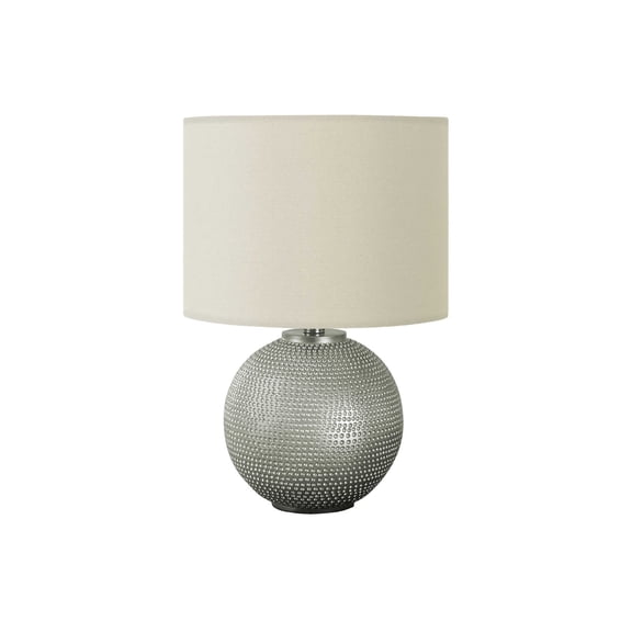 Lighting Fixtures Lighting, 19"h, Table Lamp, Grey Resin, Ivory / Cream Shade, Modern,Table Lamps