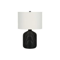 Lighting Fixtures Lighting, 23"h, Table Lamp, Black Rattan, Ivory / Cream Shade, Modern,Table Lamps