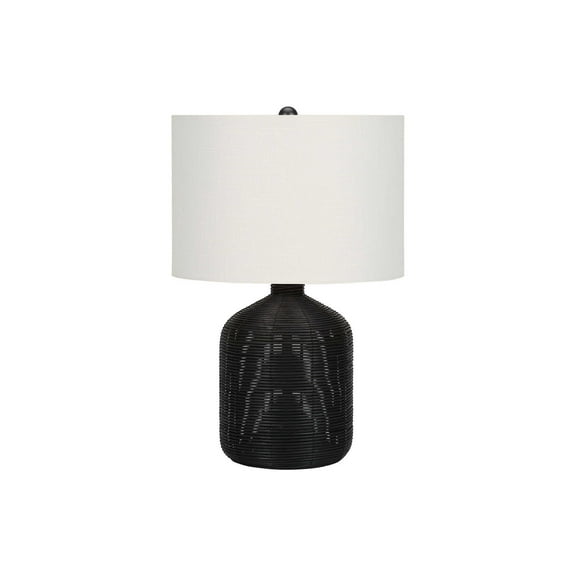 Lighting Fixtures Lighting, 23"h, Table Lamp, Black Rattan, Ivory / Cream Shade, Modern,Table Lamps