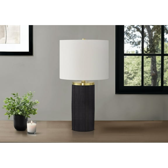 Lighting Fixtures Lighting, 24"h, Table Lamp, Black Concrete, Ivory / Cream Shade, Modern,Table Lamps