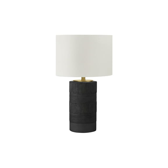 Lighting Fixtures Lighting, 24"h, Table Lamp, Black Resin, Ivory / Cream Shade, Contemporary,Table Lamps
