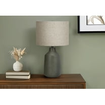 Lighting Fixtures Lighting, 24"h, Table Lamp, Grey Concrete, Beige Shade, Contemporary,Table Lamps