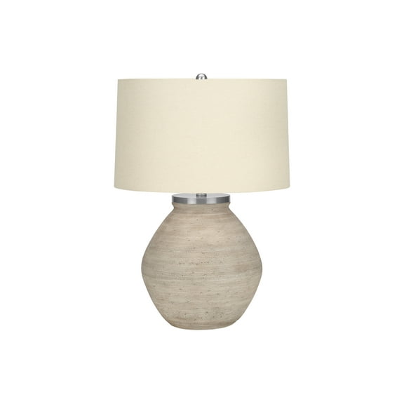 Lighting Fixtures Lighting, 25"h, Table Lamp, Cream Concrete, Beige Shade, Contemporary,Table Lamps