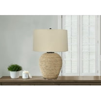 Lighting Fixtures Lighting, 25"h, Table Lamp, Rattan, Beige Shade, Transitional,Table Lamps
