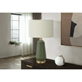 thumbnail image 1 of Lighting Fixtures Lighting, 26"h, Table Lamp, Green Ceramic, Ivory / Cream Shade, Contemporary,Table Lamps, 1 of 7