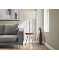 Lighting Fixtures Lighting, Floor Lamp, 63"h, Gold Metal, Ivory / Cream Shade, Contemporary,Table Lamps