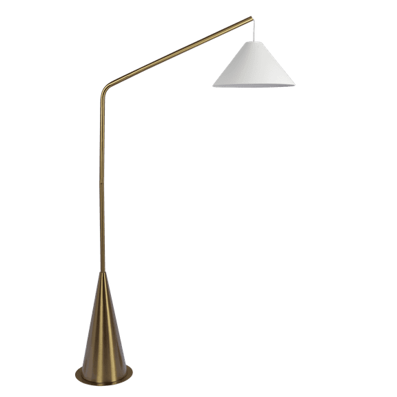 Lighting Fixtures Lisbon Black Floor Lamp with On/Off Switch Coned Base Hanging White Fabric Shade,Table Lamps