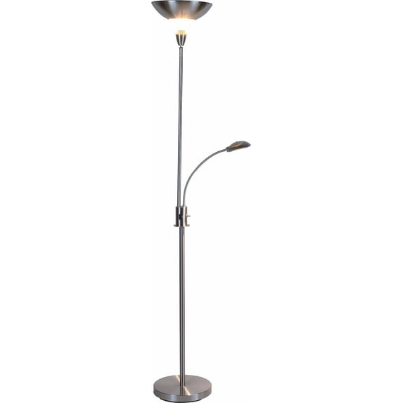 Lighting Fixtures, Torch lamp with LED reading light, Brushed Nickel Table Lamps,Metal Floor Lamps, Lighting, Lighting & Lamps Torch lamp with LED reading light
