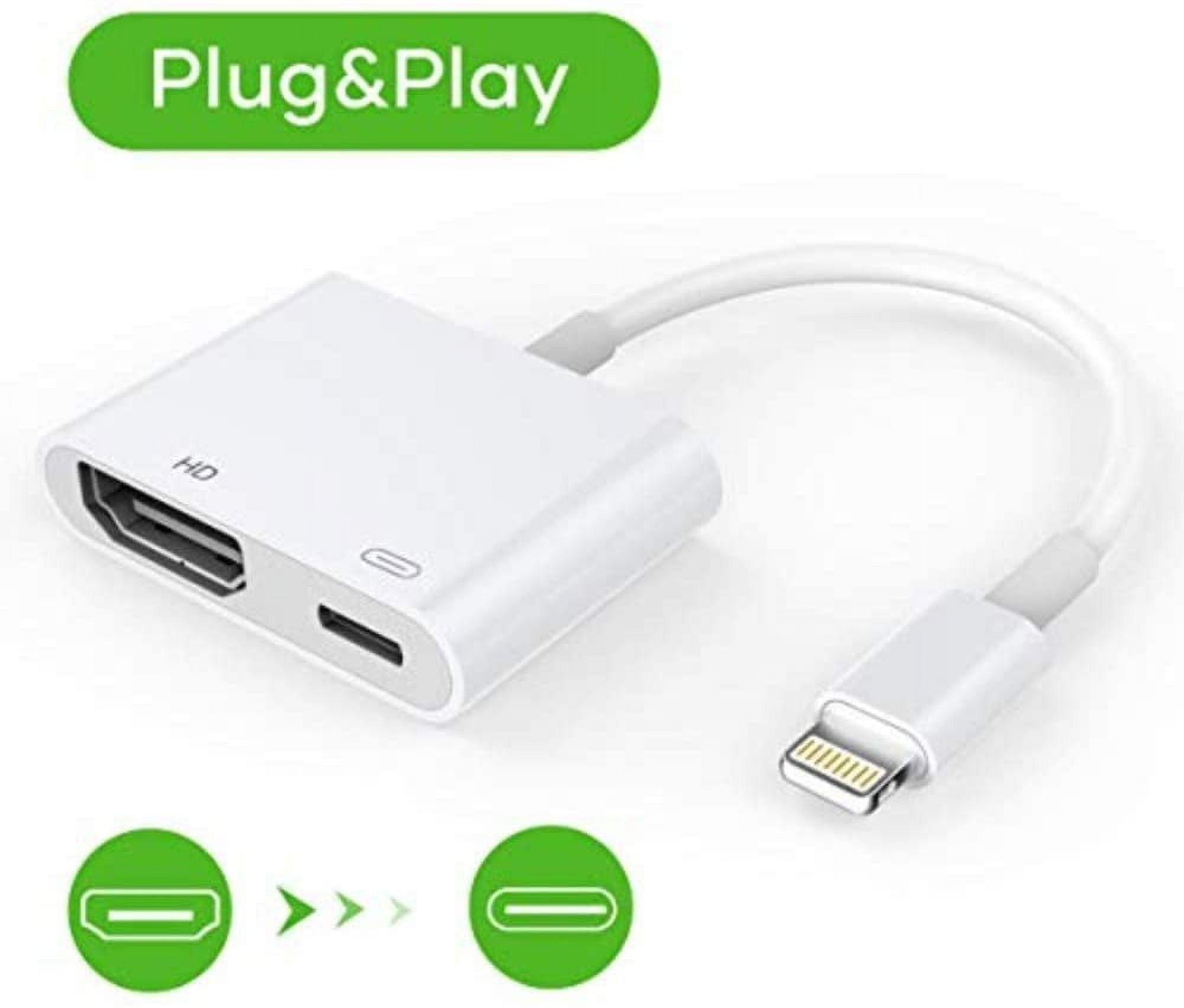 Lighting to HDMI Adapter, HDMI to Phone Cable for Projector, 1080P