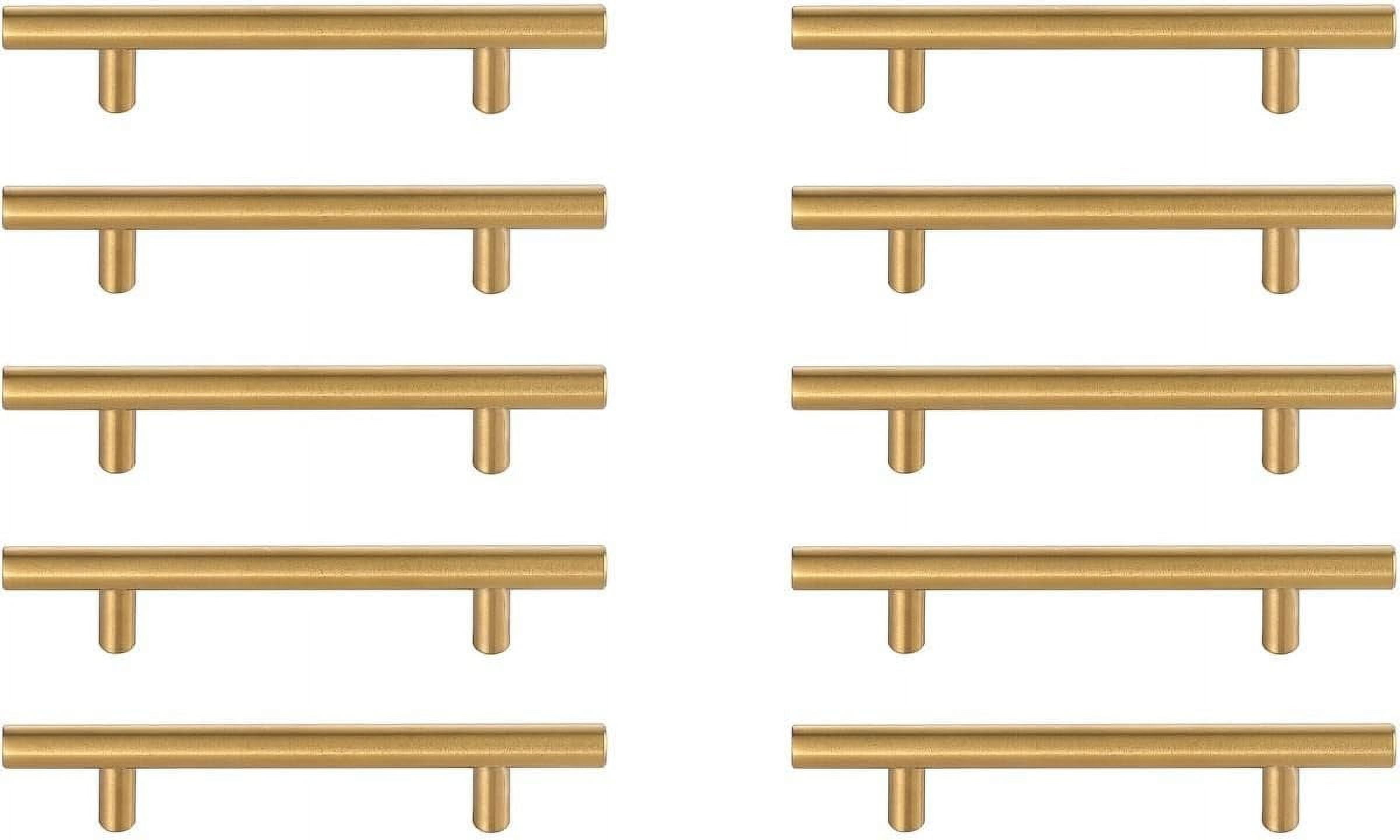Lighting Indoor Modern Home Decorative Cabinet/Drawer Hardware Quinn 4" Center to Center Brass Bar Pull Multipack (Set of 10)