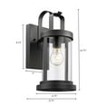 thumbnail image 1 of Lighting KASH Transitional 1 Light Textured Black Outdoor Wall Sconce 15" Tall, 1 of 6