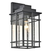 Lighting KENNETH Transitional 1 Light Textured Black Outdoor Wall Sconce 14" Height