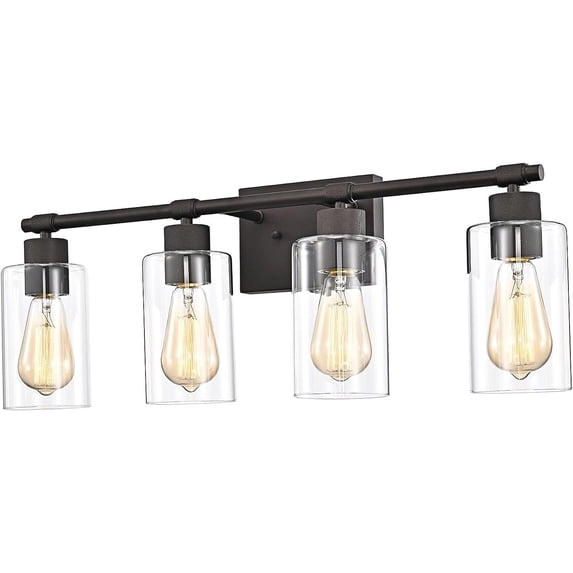 Lighting MERCY Contemporary 4 Light Rubbed Bronze Bath Vanity Fixture 27" Width