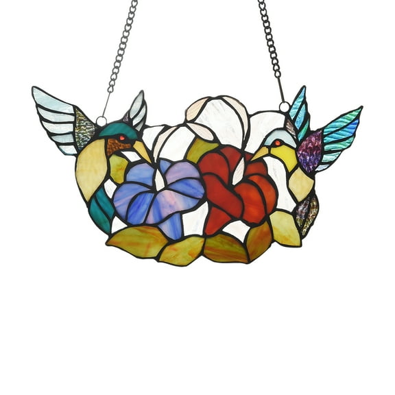 Lighting NECTAR Tiffany-style Animal Design Window Panel 15" x 8"