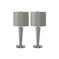 thumbnail image 1 of Lighting - Set of 2 - 24"h Table Lamps - USB Port - Nickel Metal - Gray Shade, 1 of 8