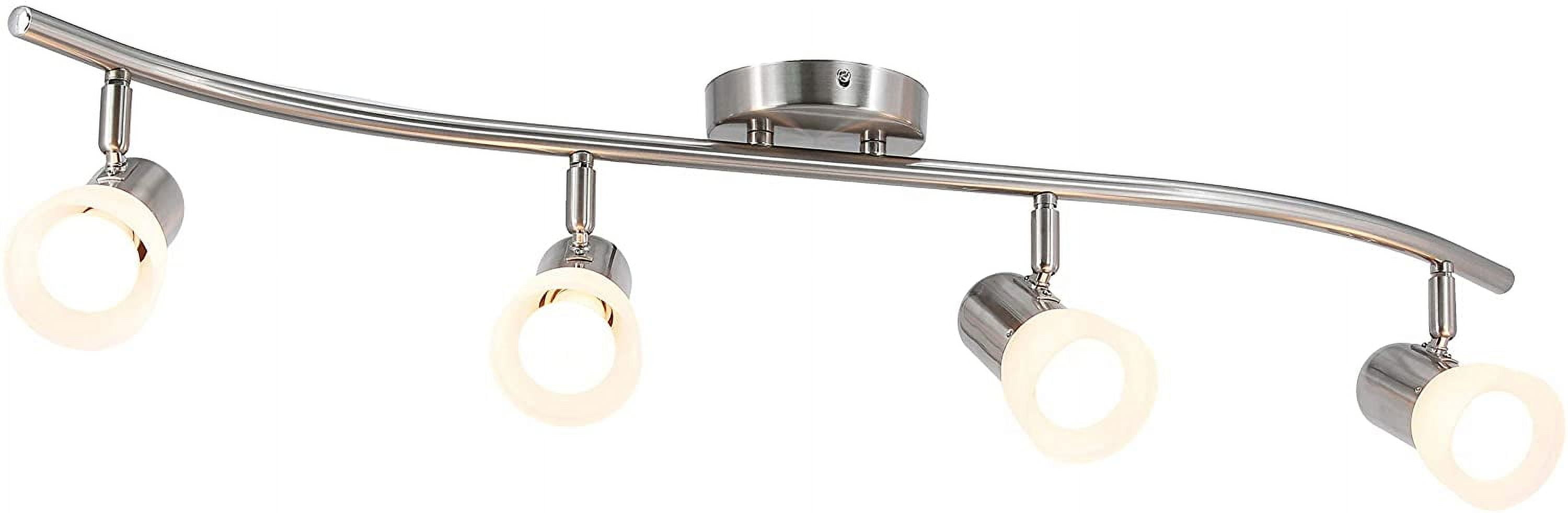 33.625'' Brushed Nickel Fixed Track Light with Alabaster Glass Shades