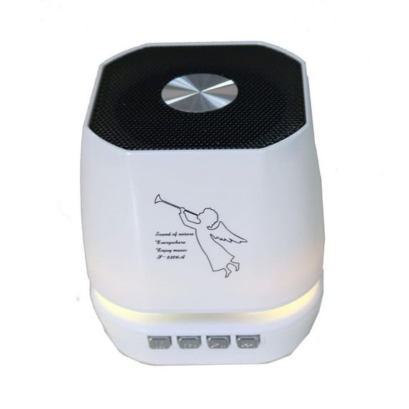 Lighting Wireless Speaker w/ FM Radio Compatible with OPPO Reno 5G, Reno, Reno Z, K3, Find X, Find 7, F7, F9, F5, R9 (White)