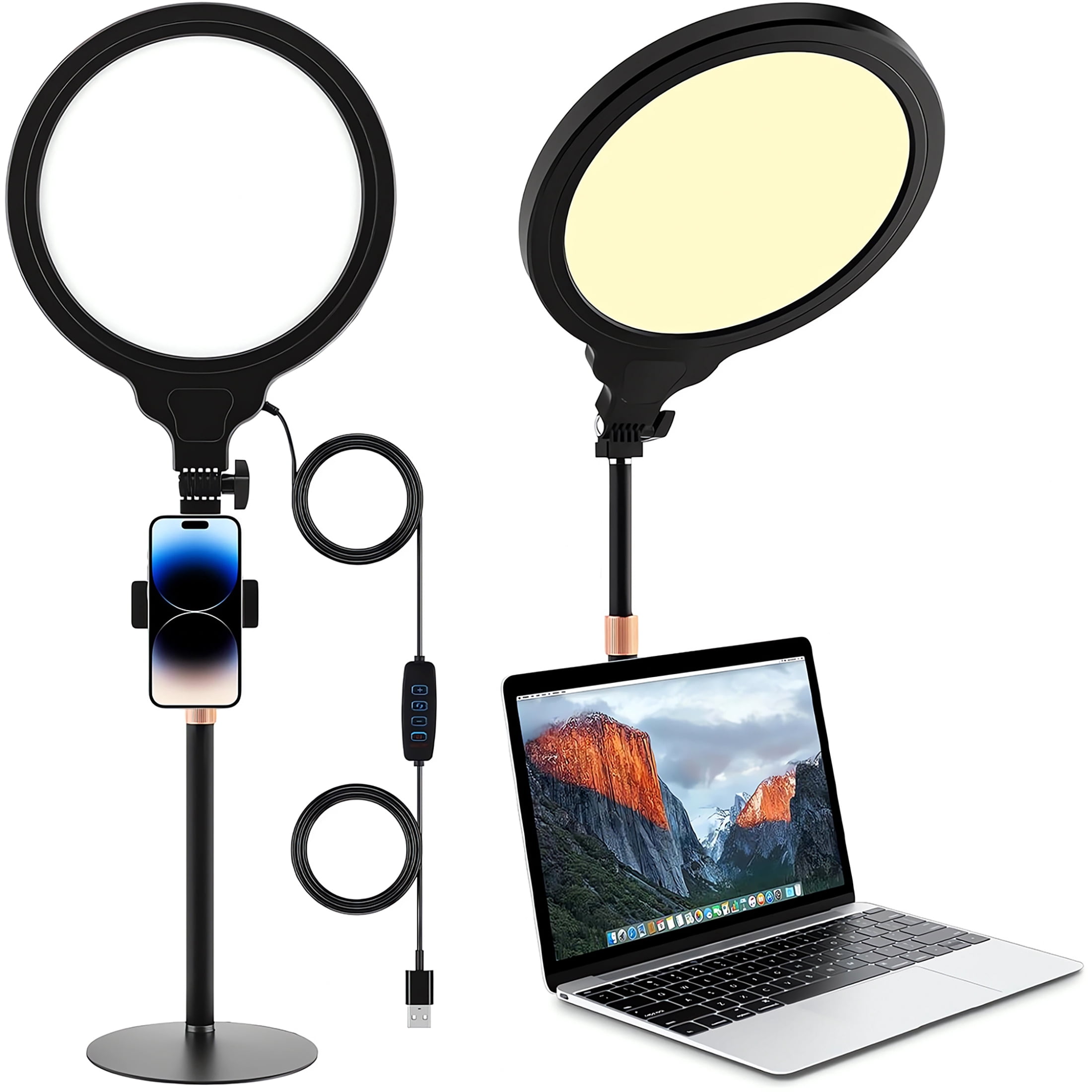 Lighting for Computer, Adjustable Desk Ring Light for Video Calls ...
