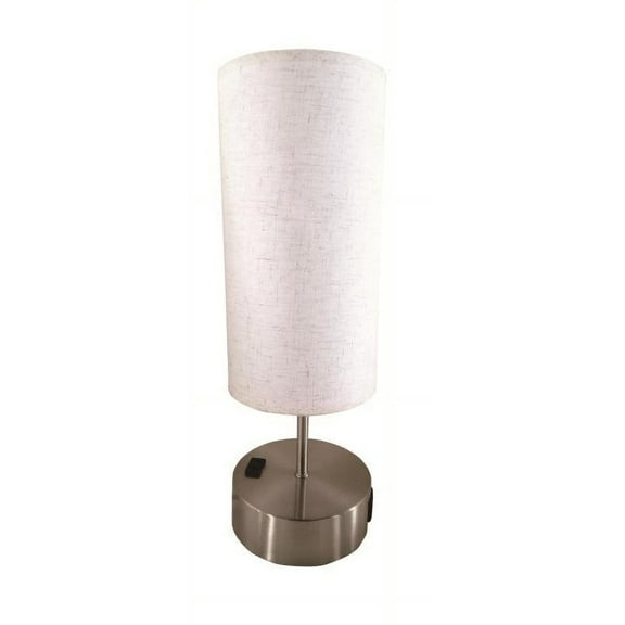 Lightingindoors Table Lamp with Touch Control (Round Base in Brush Nickel Finish)