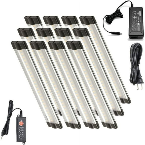 Lightkiwi T1018 6 Inch Warm White Modular LED Under Cabinet Lighting - Pro Kit (12 Panels)