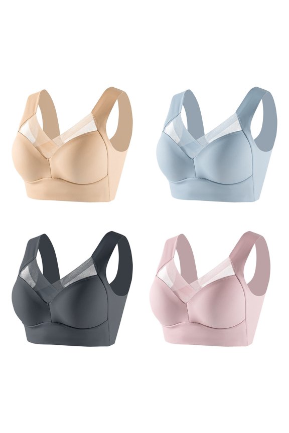 Lightly Lined Comfort Bra Wireless T-Shirt Bra Lift Bra Padded Seamless Adjustable Straps Bra
