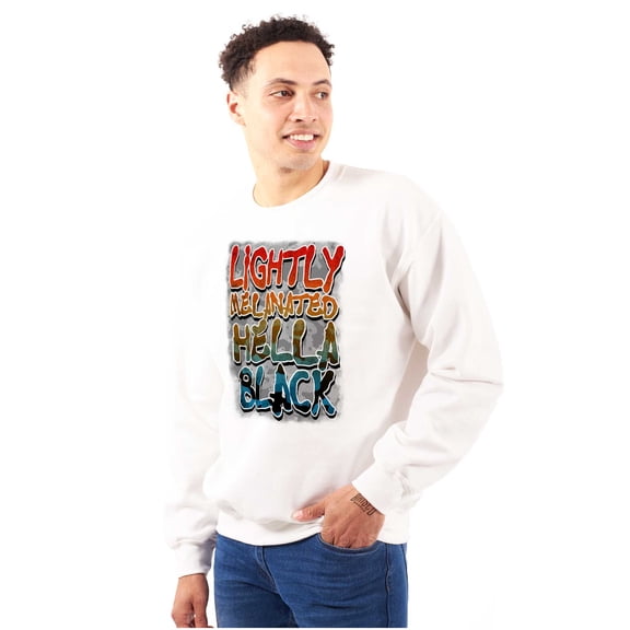Lightly Melanated Hella Black History Unisex Plus Fleece Graphic Sweatshirt Brisco Brands 5X