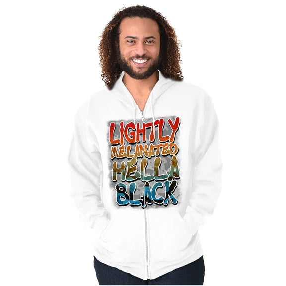 Lightly Melanated Hella Black History Zip Up Hoodie Men's Women's Brisco Brands X