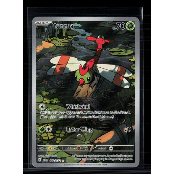 Lightly Played 2025 Pokemon Yanma Destined Rivals Secret Rare Holo #183/182 Trading Card