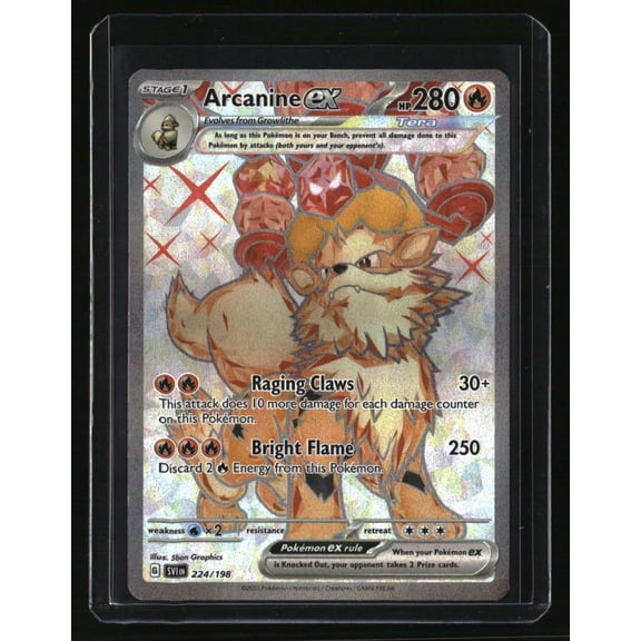 Lightly Played Arcanine ex SV01 Scarlet & Violet Base Set #224/198 Pokemon Card