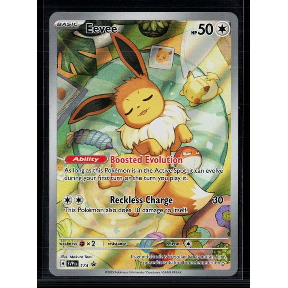 Lightly Played Eevee Holo Black Star Promo Prismatic Evolutions SVP EN 173 Pokemon Trading Card