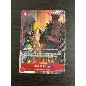 Lightly Played Excellent 2024 Bandai One Piece Card Game EB01-003 R Kid & Killer Holo Trading Card