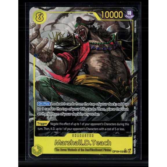Lightly Played One Piece Card Game 2024 Extra Booster Memorial Collection Marshall.D.Teach Holo Super Rare Parallel Art