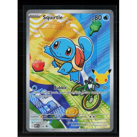 Lightly Played Pokemon Squirtle Illustration Rare Holo #039 2026 Mega Evolution Ascended Heroes Trading Card
