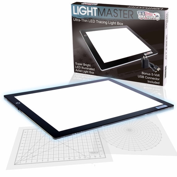 Lightmaster 12" x 17" A3 Light Box 12V Ultra-Thin Profile 110V AC Power Adapter
