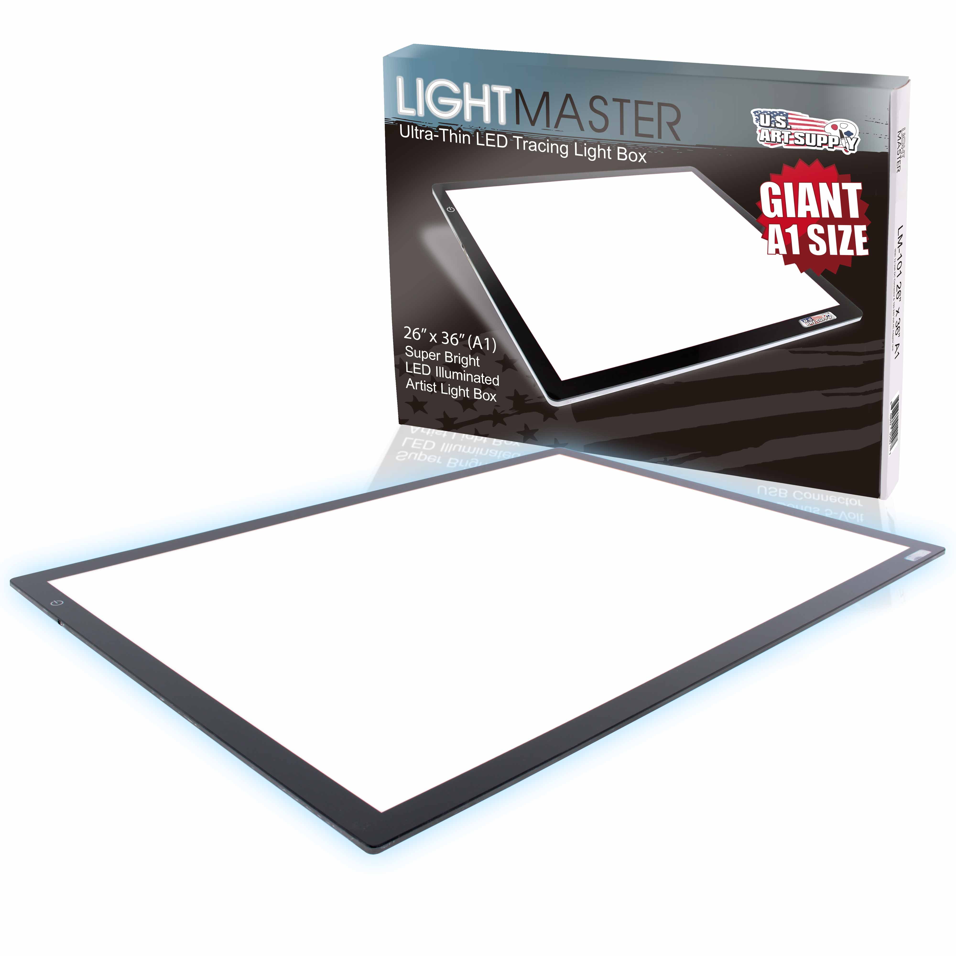 US Art Supply Lightmaster Large 24.3 Diagonal Professional (A3) 12x17 LED Lightbox Board- 12-Volt Super-Bright Ultra-Thin 3/8 Profile Light Box