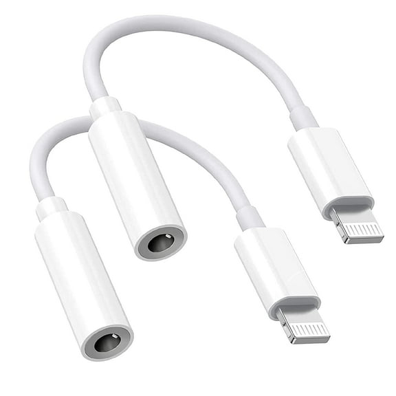 Lightning to 3.5 mm Headphone Jack Adapter, 2 Pack [Apple MFi Certified] Headphone Adapter for iPhone, iPhone to 3.5mm Audio Aux Jack Adapter Dongle for iPhone 13 12 11 XS XR X 8 7 6 5 iPad