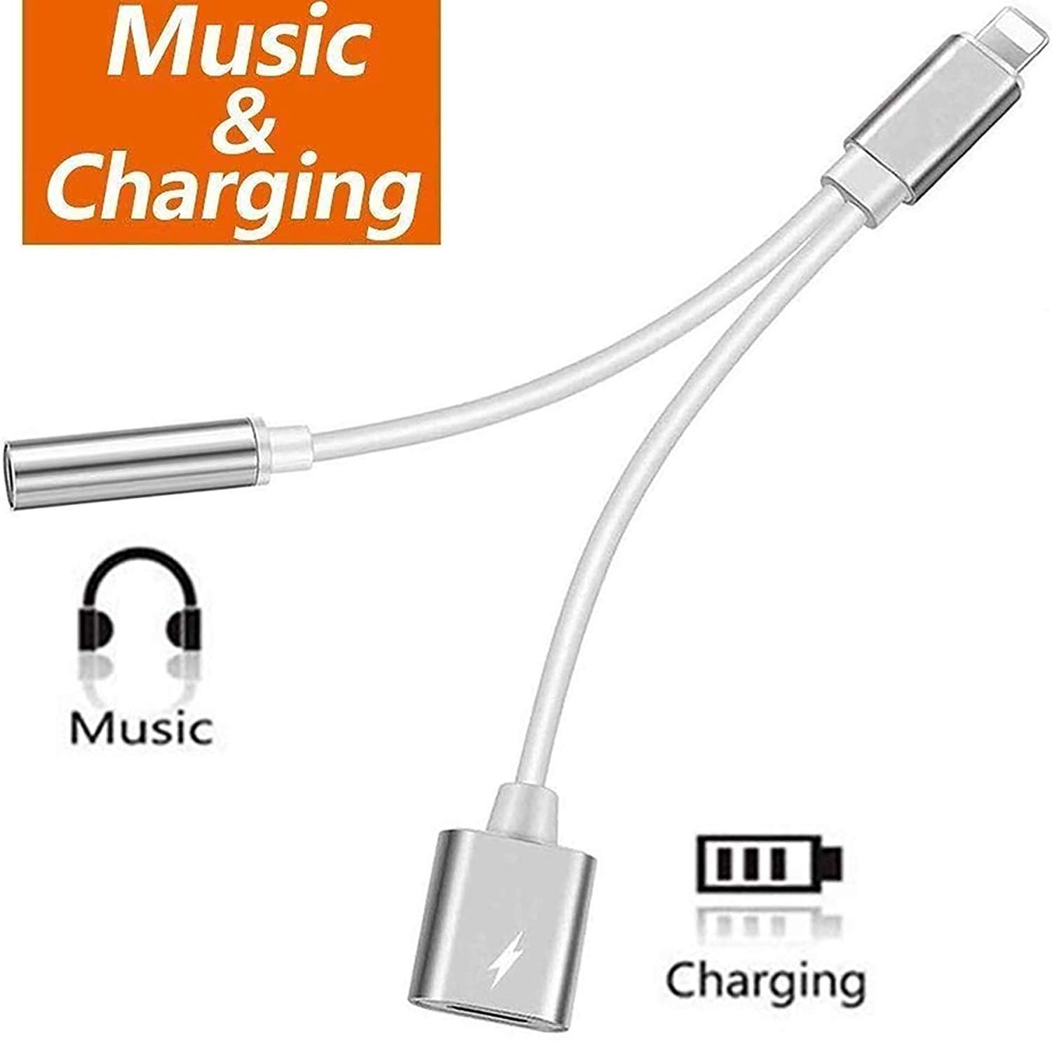 Lightning to 3.5 mm Headphone Jack Adapter Compatible with iPhone
