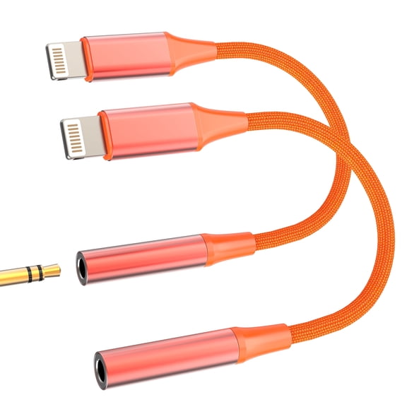Lightning to 3.5mm Headphone Jack Adapter Aux Cable Cord Audio for iPhone 14 13 12 11 Pro for Apple (2 Pack) Connector Earbuds for iPad Converter Car Wired Dongle Auxiliary Earphone Splitter DAC Port
