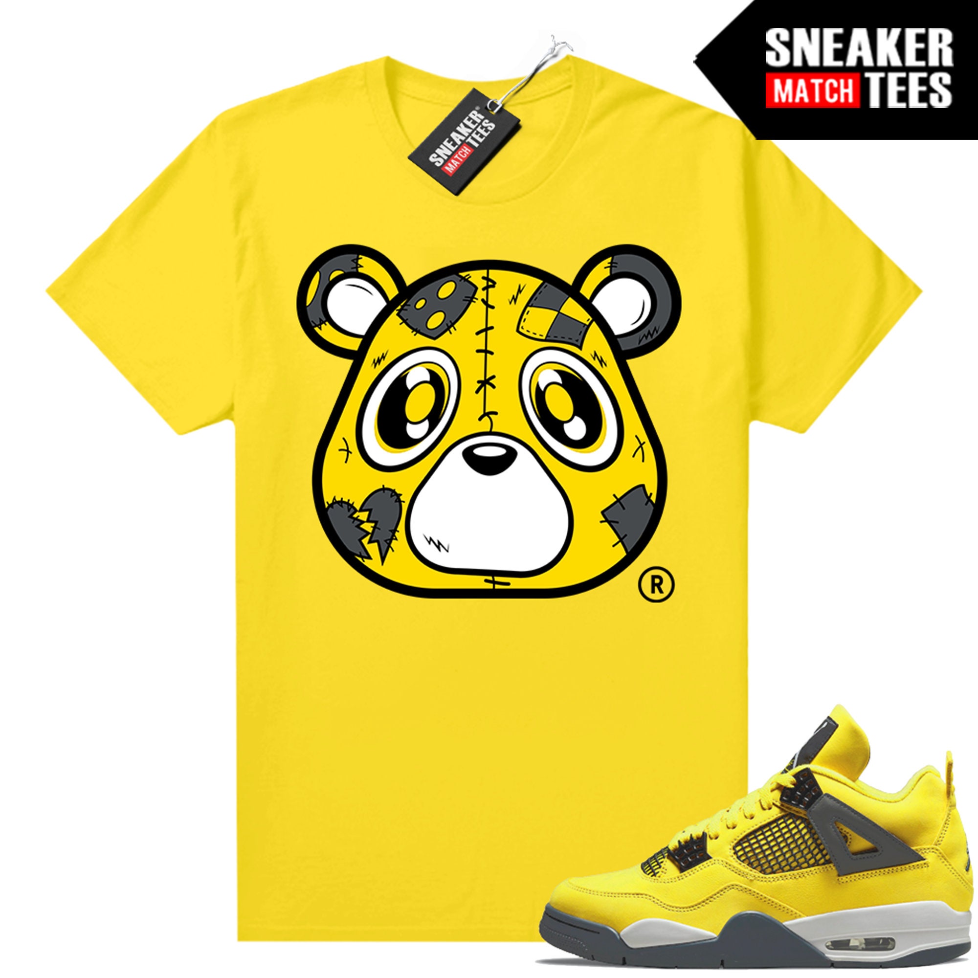 Lightning 4s shirts to match Sneaker Match Tees Yellow Heartless Bear