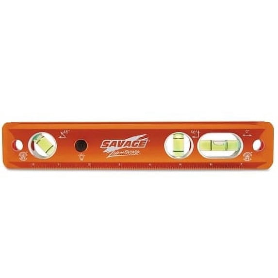 Lightning Aluminum Torpedo Magnetic Luminated Level, 9 in L, 3 Vials | Bundle of 5 Each