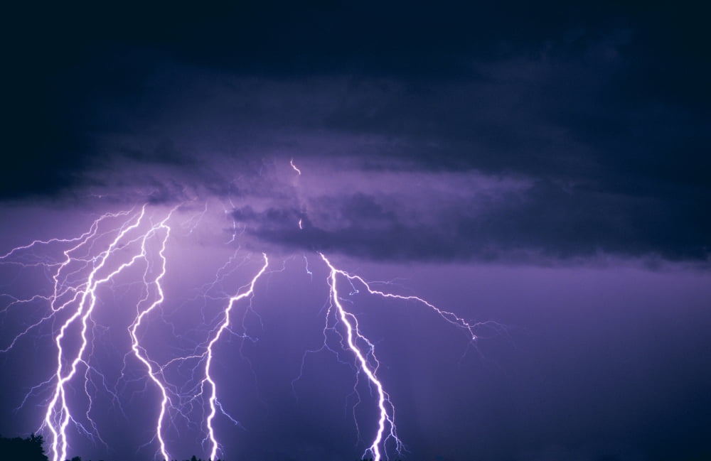 Lightning And Thunderclouds Canvas Art - Carson Ganci Design Pics (17 x 11)