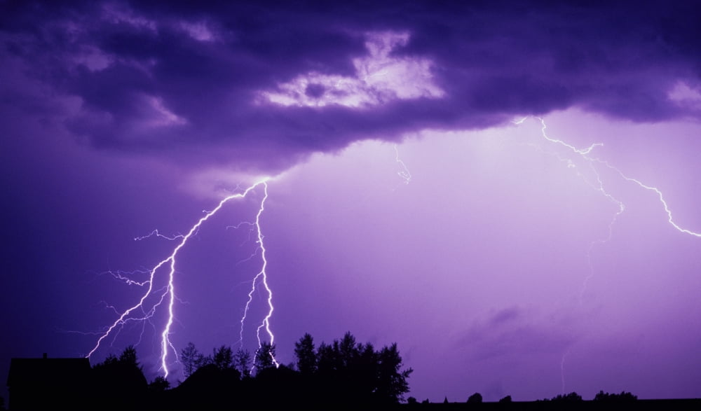 Lightning And Thunderclouds Canvas Art - Carson Ganci Design Pics (36 x 20)