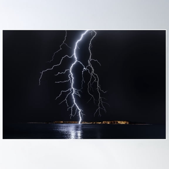 Lightning Art Poster Wall Art, Modern Wall Decor For Living Room Bedroom, 24x36 UNFRAMED