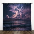 thumbnail image 1 of Lightning Blackout Curtains 2 Panels-42Wx84L Each, Purple and Pink Storm with Lightning Over The Ocean Window Drapes, Lightning Curtains, 1 of 4