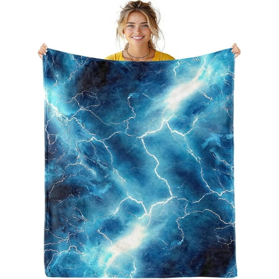 Lightning Bolt Blanket - Lightning Bolt Throw Blanket Lightning Bolt Gift Blanket for Girls Lightning Blanket for Adults Kids Lightning Fleece Blanket Camping, 60" x 50"