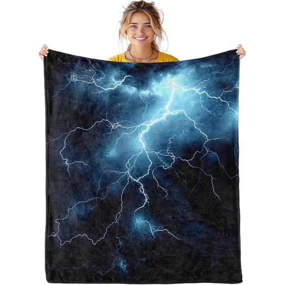 Lightning Bolt Blanket - Lightning Bolt Throw Blanket Lightning Bolt Gift Blanket for Girls Lightning Blanket for Adults Kids Lightning Fleece Blanket Camping, 60" x 50"