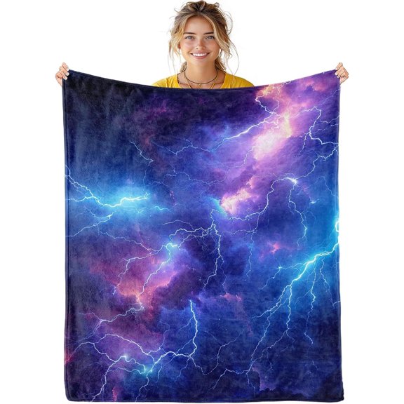 Lightning Bolt Blanket - Lightning Bolt Throw Blanket Lightning Bolt Gift Blanket for Girls Lightning Blanket for Adults Kids Lightning Fleece Blanket Camping, 60" x 50"