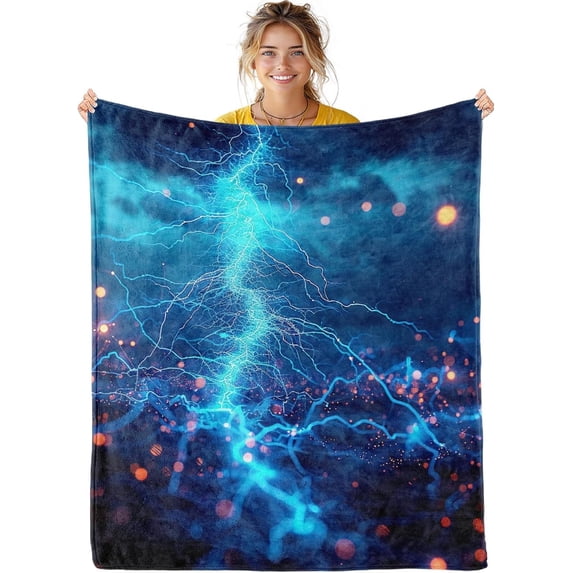 Lightning Bolt Blanket - Lightning Bolt Throw Blanket Lightning Bolt Gift Blanket for Girls Lightning Blanket for Adults Kids Lightning Fleece Blanket Camping, 60" x 50"